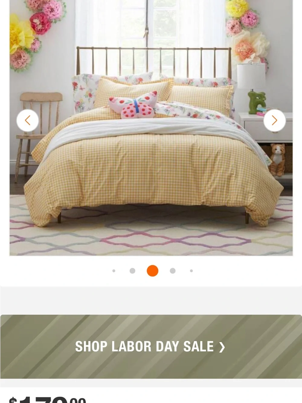 The company Store Yellow Gingham Comforter Set - full size Home Bedding